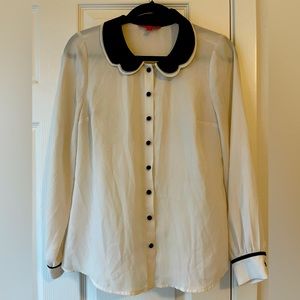 Modcloth Black and White Blouse